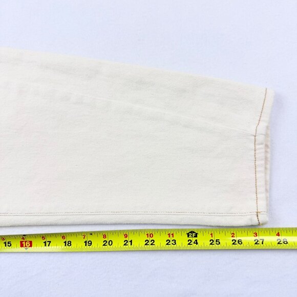 A.n.a Women's High-Rise Stretch Cream Curve Tapered Barrel Denim Jeans Sz 12 NWT - Picture 8 of 11